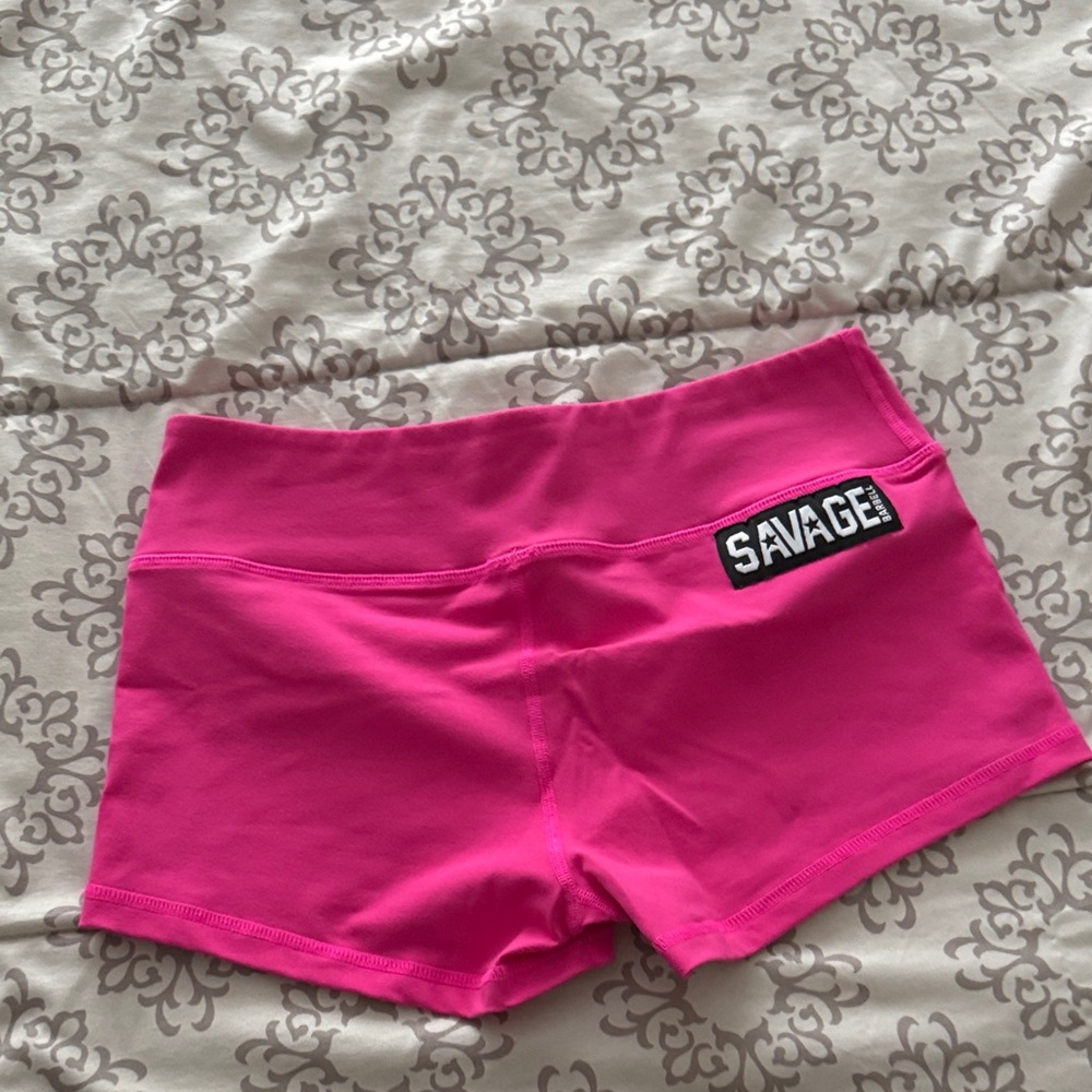 Savage Barbell Bright Pink Athletic Shorts